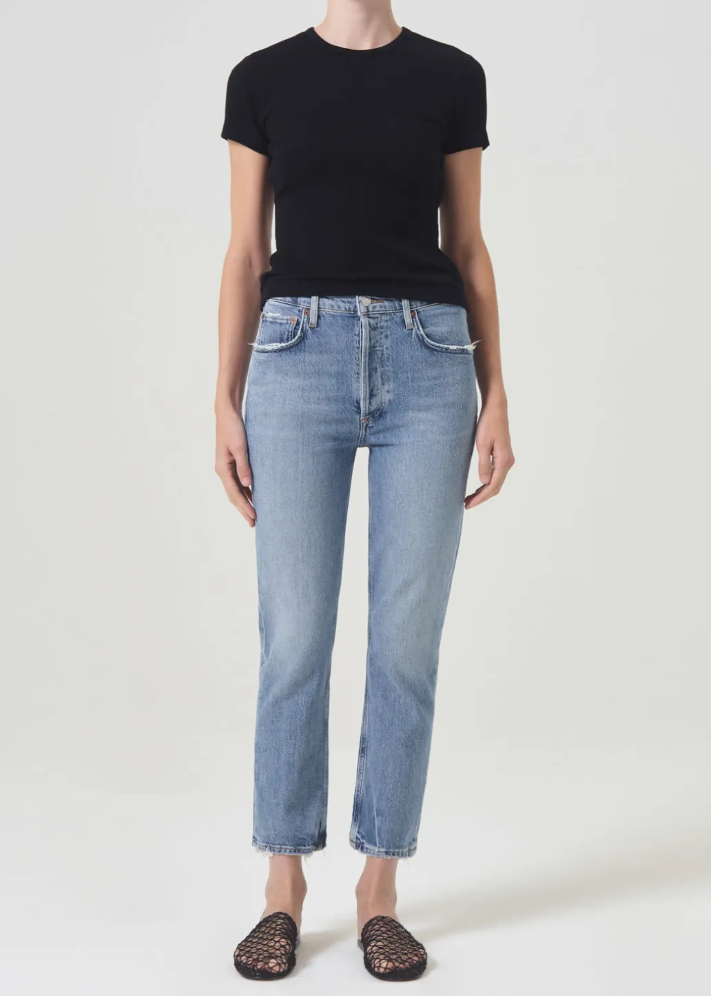AGOLDE Riley High Rise Straight Crop In Quiver Best
