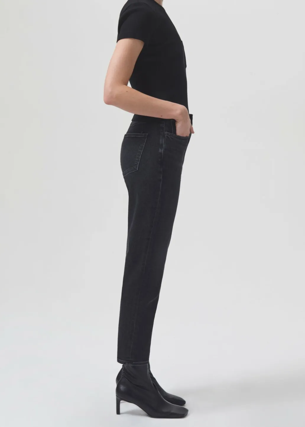 AGOLDE Riley High Rise Straight Crop (Stretch) In Panoramic New