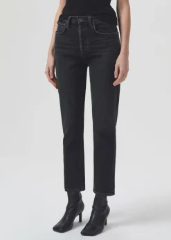 AGOLDE Riley High Rise Straight Crop (Stretch) In Panoramic New