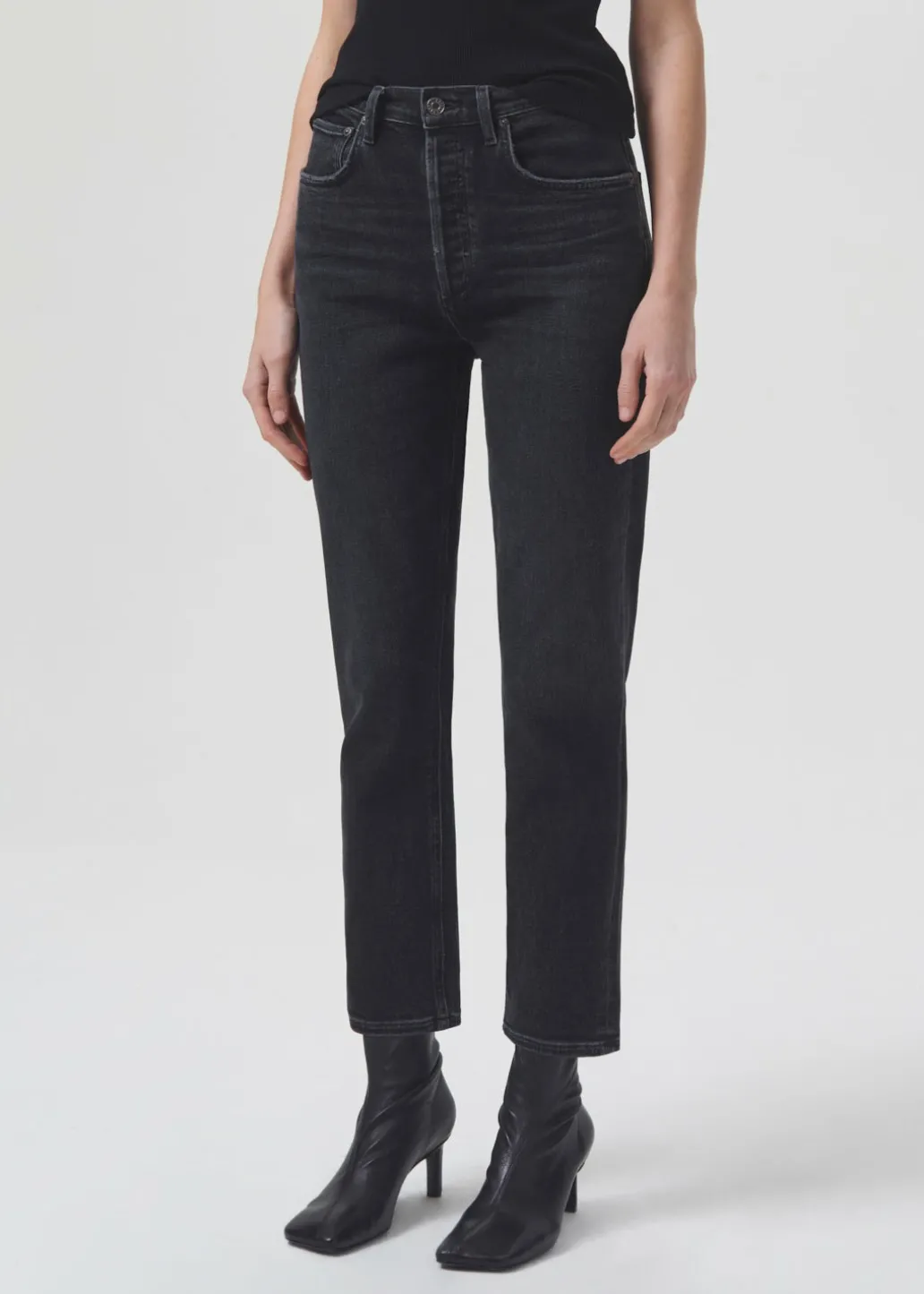 AGOLDE Riley High Rise Straight Crop (Stretch) In Panoramic New