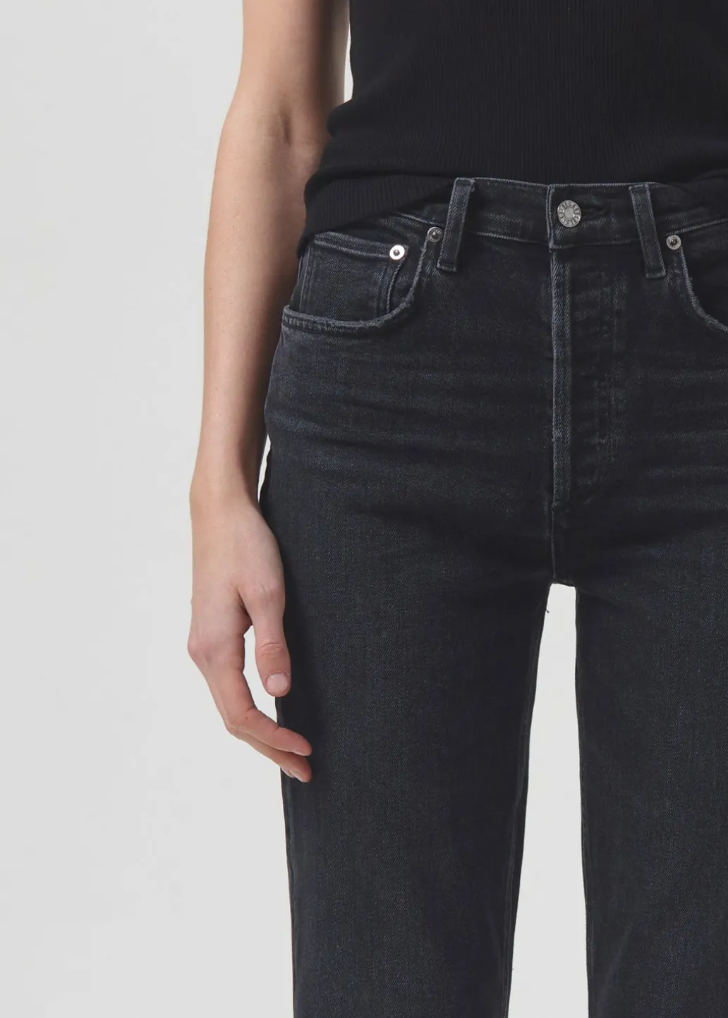 AGOLDE Riley High Rise Straight Crop (Stretch) In Panoramic New