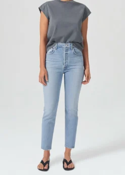 AGOLDE Riley High Rise Straight Crop (Stretch) In Dynamic New