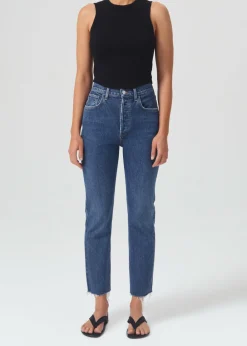AGOLDE Riley High Rise Straight Crop (Stretch) In Escape Shop