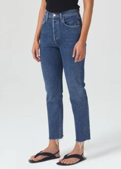AGOLDE Riley High Rise Straight Crop (Stretch) In Escape Shop