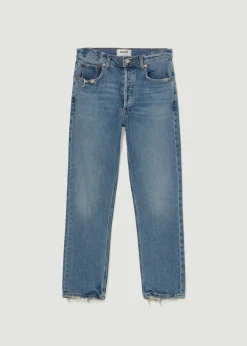 AGOLDE Riley Long High Rise Straight (Stretch) In Quiver Hot