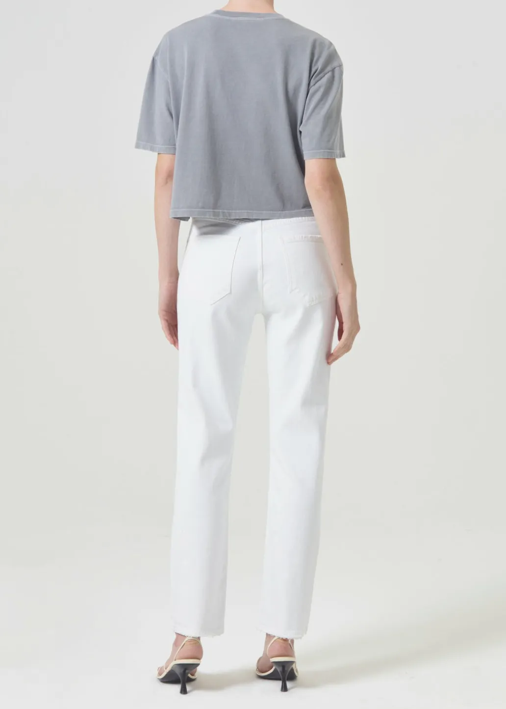 AGOLDE Riley Long High Rise Straight (Stretch) In Sour Cream New
