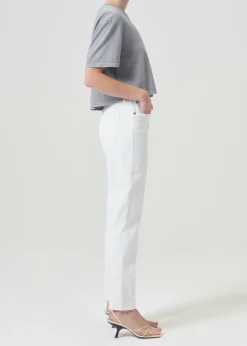 AGOLDE Riley Long High Rise Straight (Stretch) In Sour Cream New