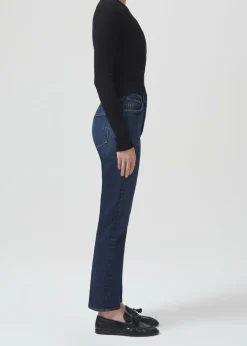 AGOLDE Riley Long High Rise Straight (Stretch) In Divided Flash Sale