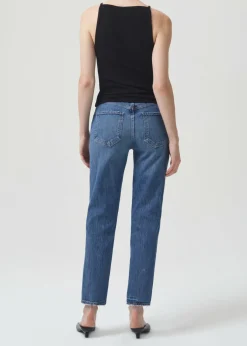 AGOLDE Riley Long High Rise Straight (Stretch) In Moor Shop
