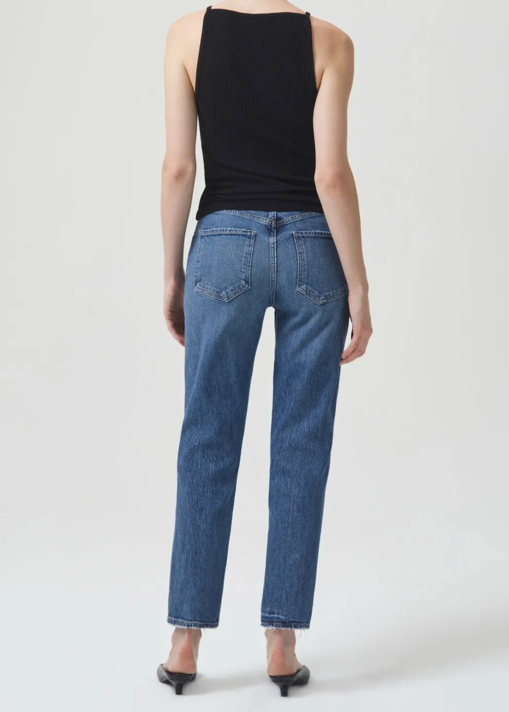 AGOLDE Riley Long High Rise Straight (Stretch) In Moor Shop