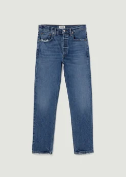 AGOLDE Riley Long High Rise Straight (Stretch) In Moor Shop