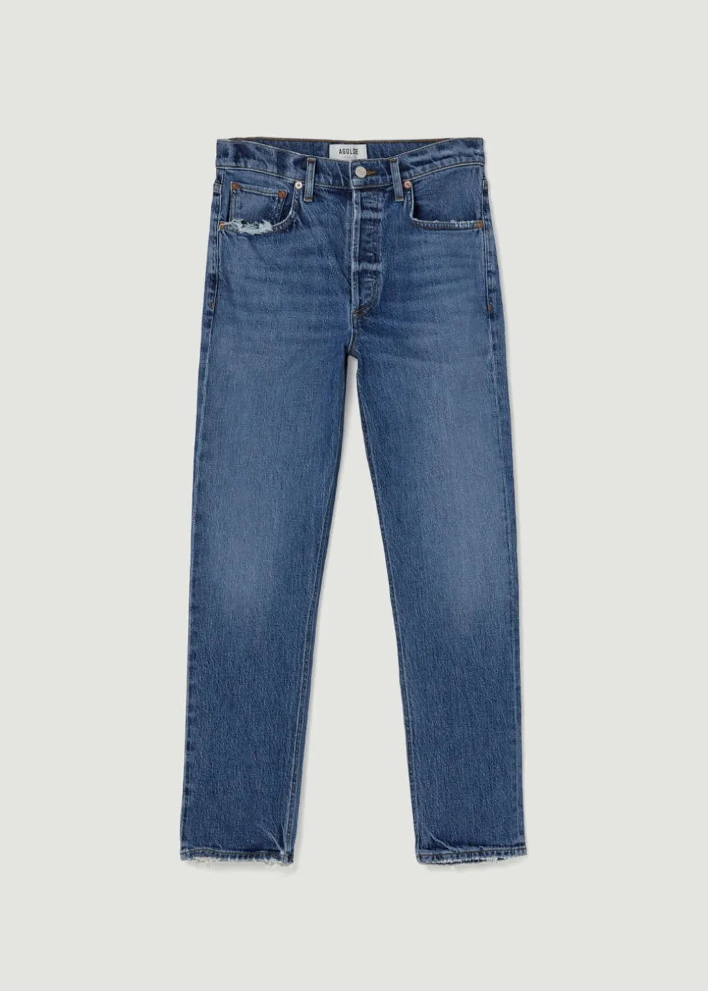 AGOLDE Riley Long High Rise Straight (Stretch) In Moor Shop