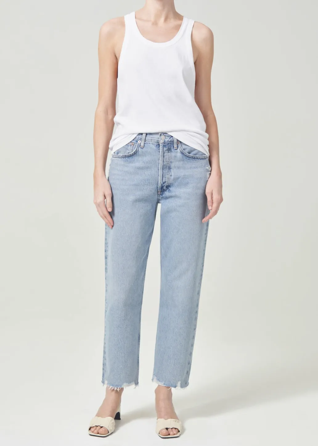 AGOLDE 90'S Crop Mid Rise Straight In Nerve Best
