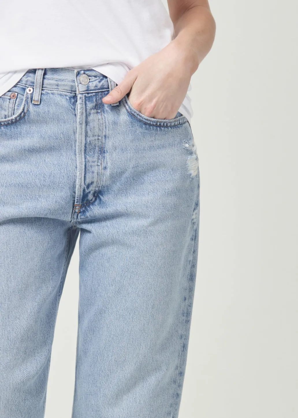 AGOLDE 90'S Crop Mid Rise Straight In Nerve Best