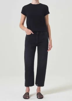 AGOLDE 90'S Crop Mid Rise Straight In Tar Cheap