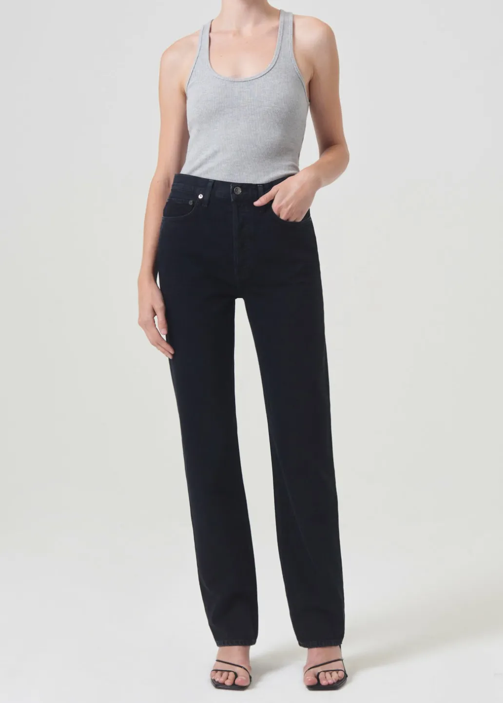 AGOLDE 90'S Pinch Waist High Rise Straight Long In Crushed Sale