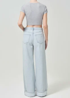 AGOLDE Savannah Tee In Grey Heather Outlet