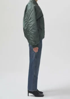 AGOLDE Shoreditch Ski Club X Nisa Bomber Jacket In Steel Green Cheap
