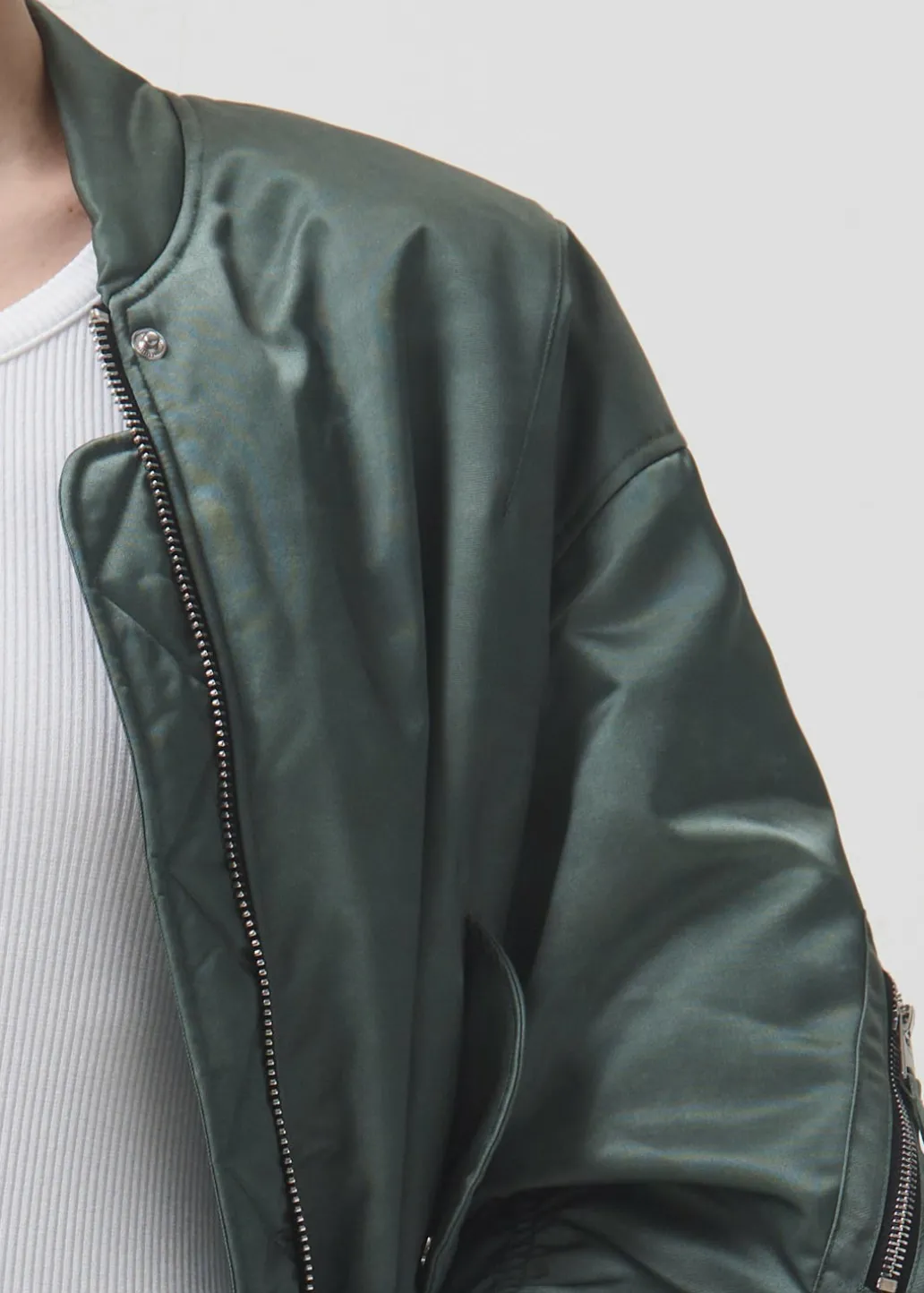 AGOLDE Shoreditch Ski Club X Nisa Bomber Jacket In Steel Green Cheap