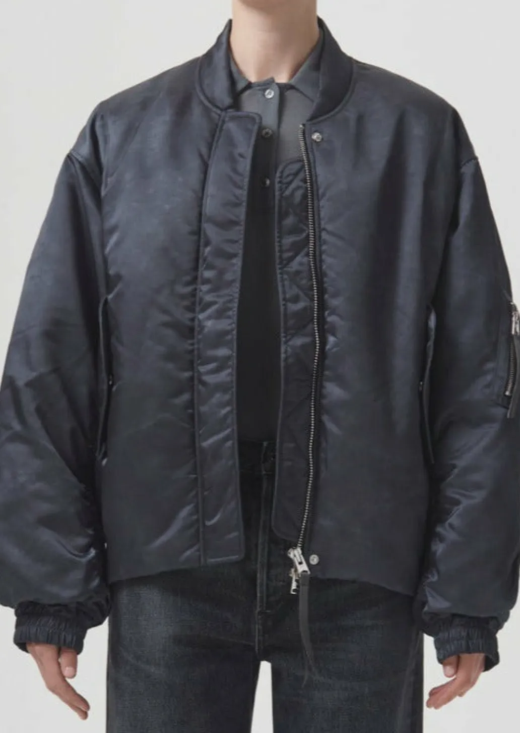AGOLDE Shoreditch Ski Club X Nisa Bomber Jacket In Slate Outlet