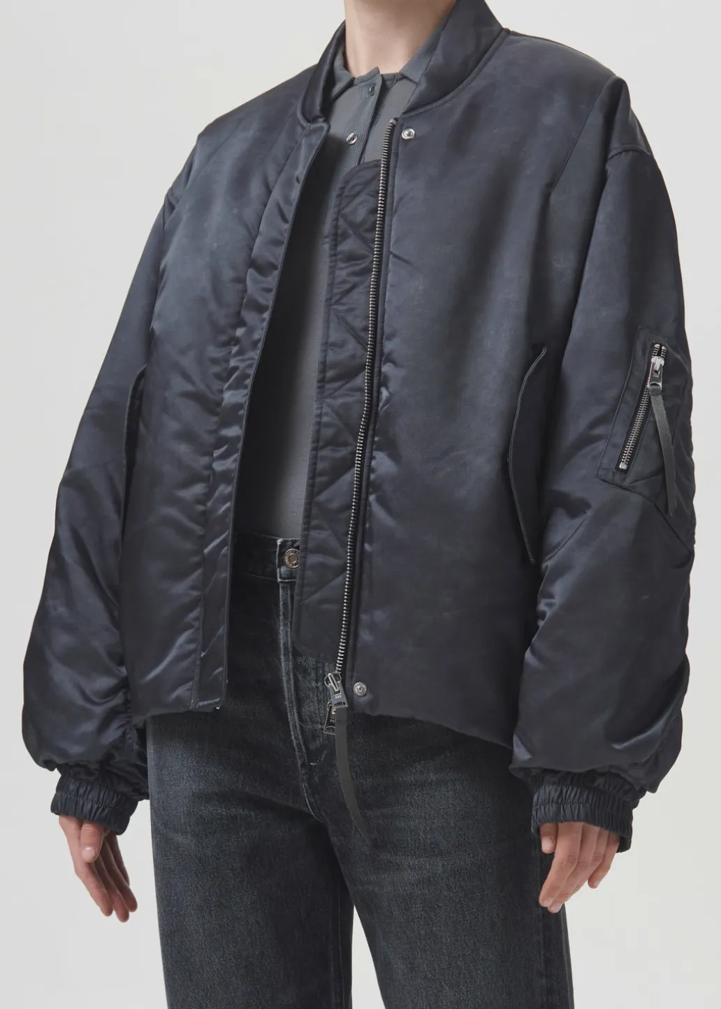 AGOLDE Shoreditch Ski Club X Nisa Bomber Jacket In Slate Outlet