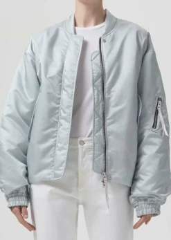 AGOLDE Shoreditch Ski Club X Nisa Bomber Jacket In Oyster Discount