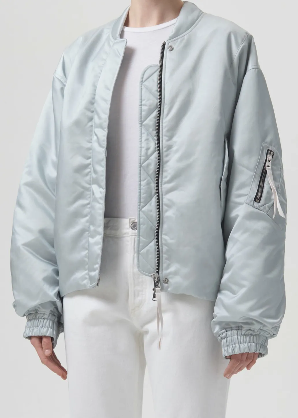 AGOLDE Shoreditch Ski Club X Nisa Bomber Jacket In Oyster Discount