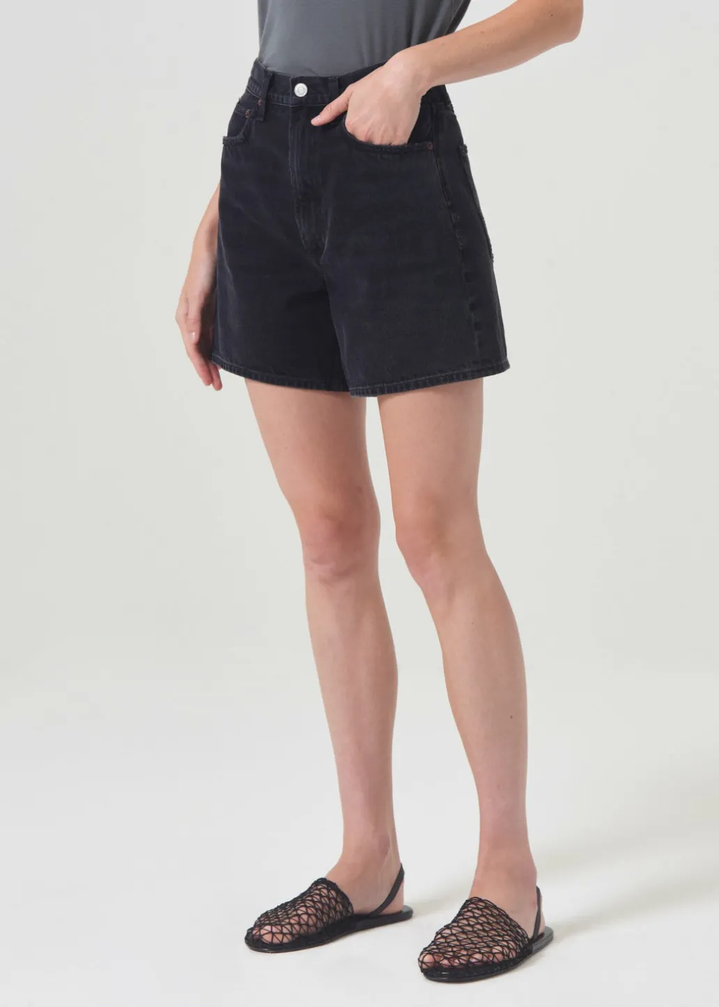 AGOLDE Stella High Rise Short In Bat Sale