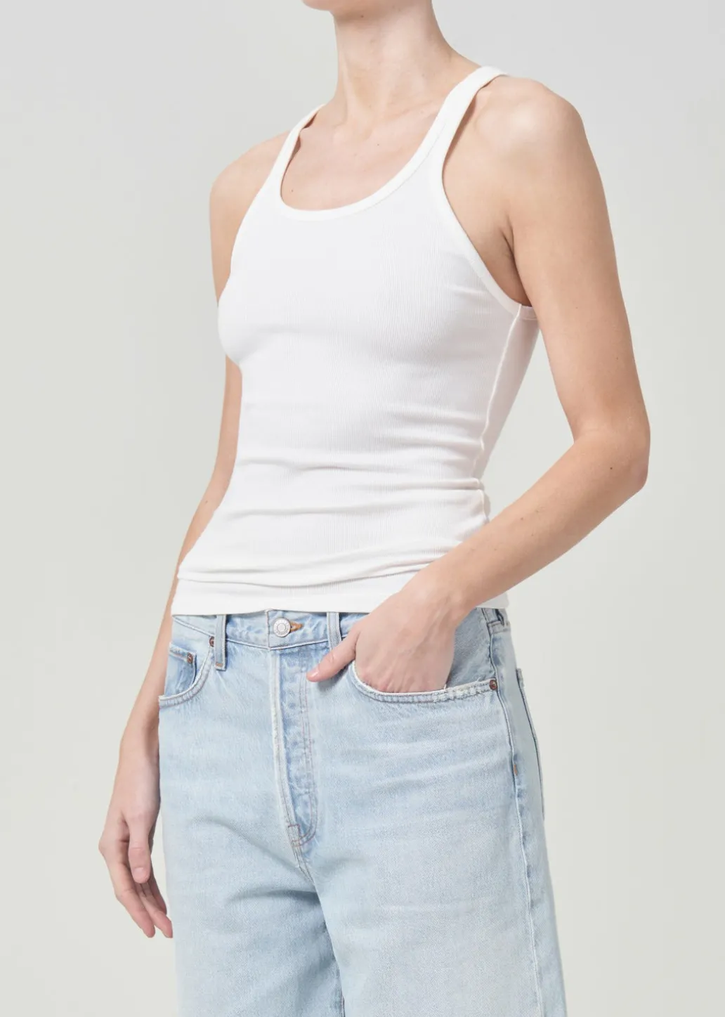 AGOLDE Zane Tank In White Best Sale